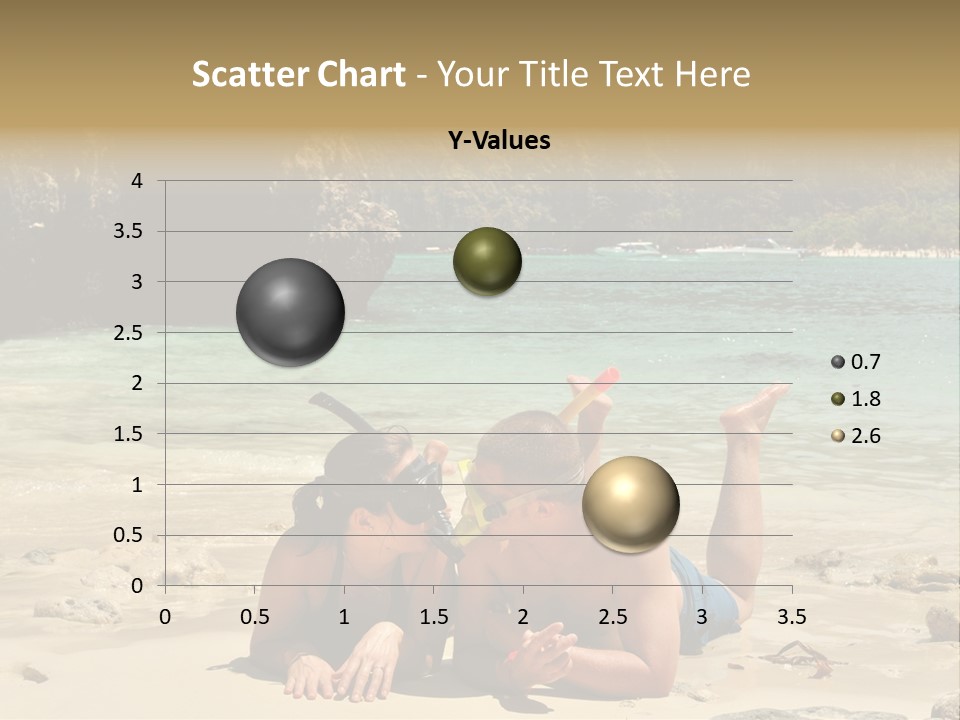 A Man And A Woman Laying On The Beach PowerPoint Template