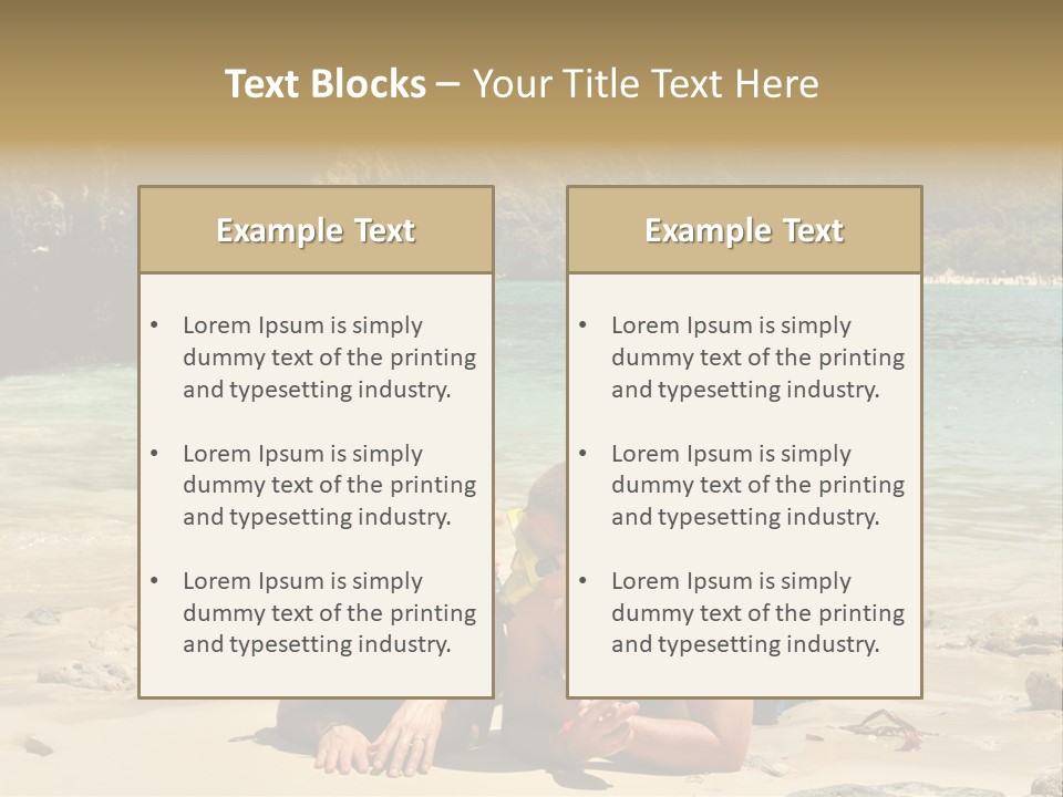 A Man And A Woman Laying On The Beach PowerPoint Template