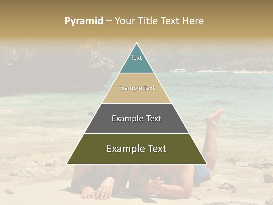 A Man And A Woman Laying On The Beach PowerPoint Template