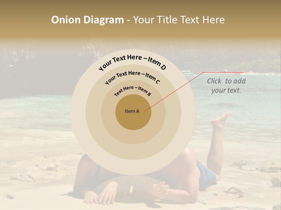 A Man And A Woman Laying On The Beach PowerPoint Template