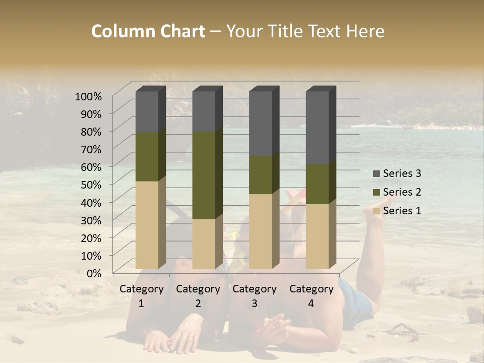 A Man And A Woman Laying On The Beach PowerPoint Template