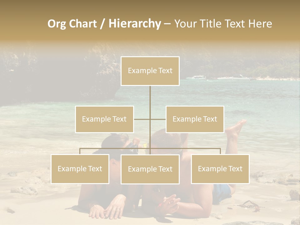 A Man And A Woman Laying On The Beach PowerPoint Template