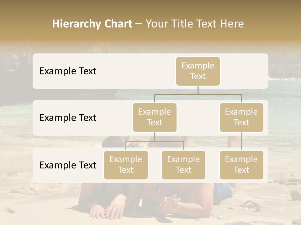 A Man And A Woman Laying On The Beach PowerPoint Template
