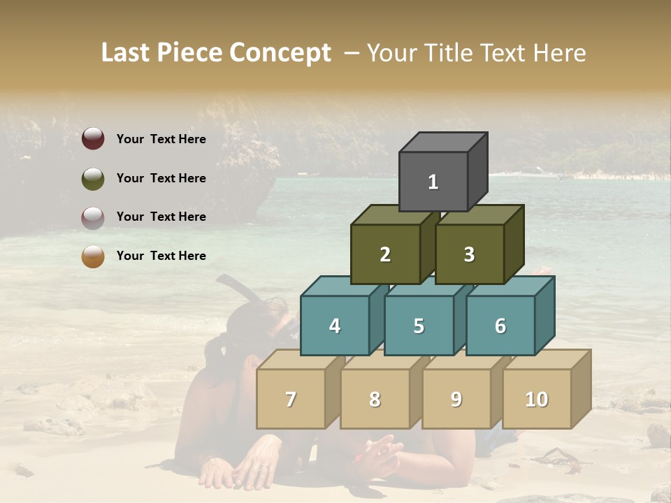 A Man And A Woman Laying On The Beach PowerPoint Template