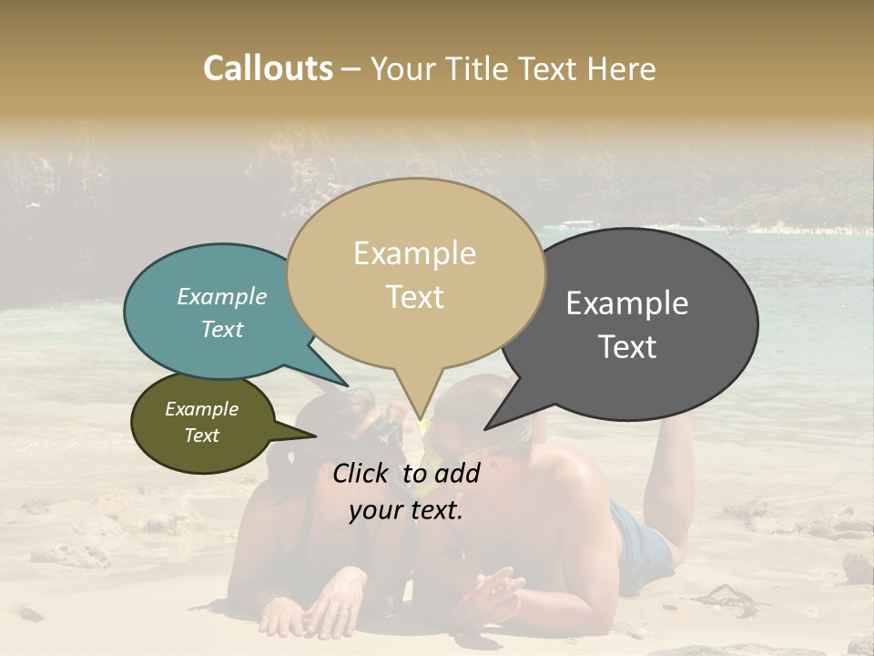 A Man And A Woman Laying On The Beach PowerPoint Template