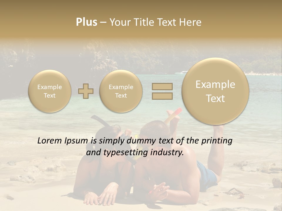 A Man And A Woman Laying On The Beach PowerPoint Template