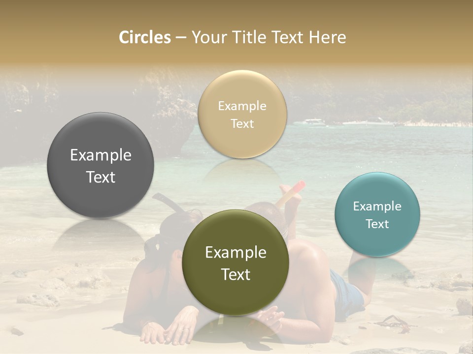 A Man And A Woman Laying On The Beach PowerPoint Template