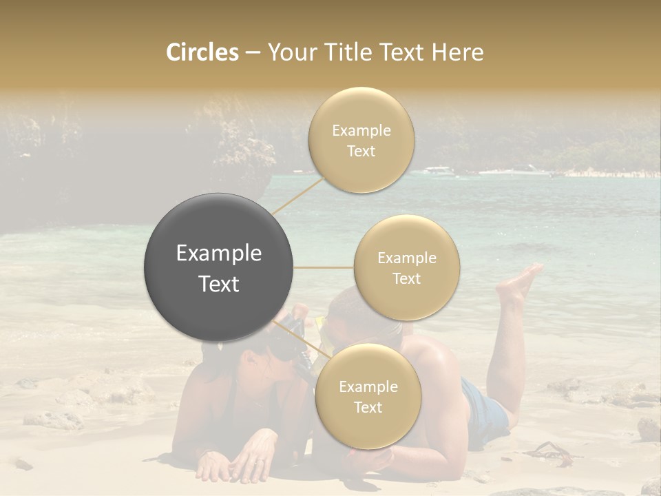 A Man And A Woman Laying On The Beach PowerPoint Template