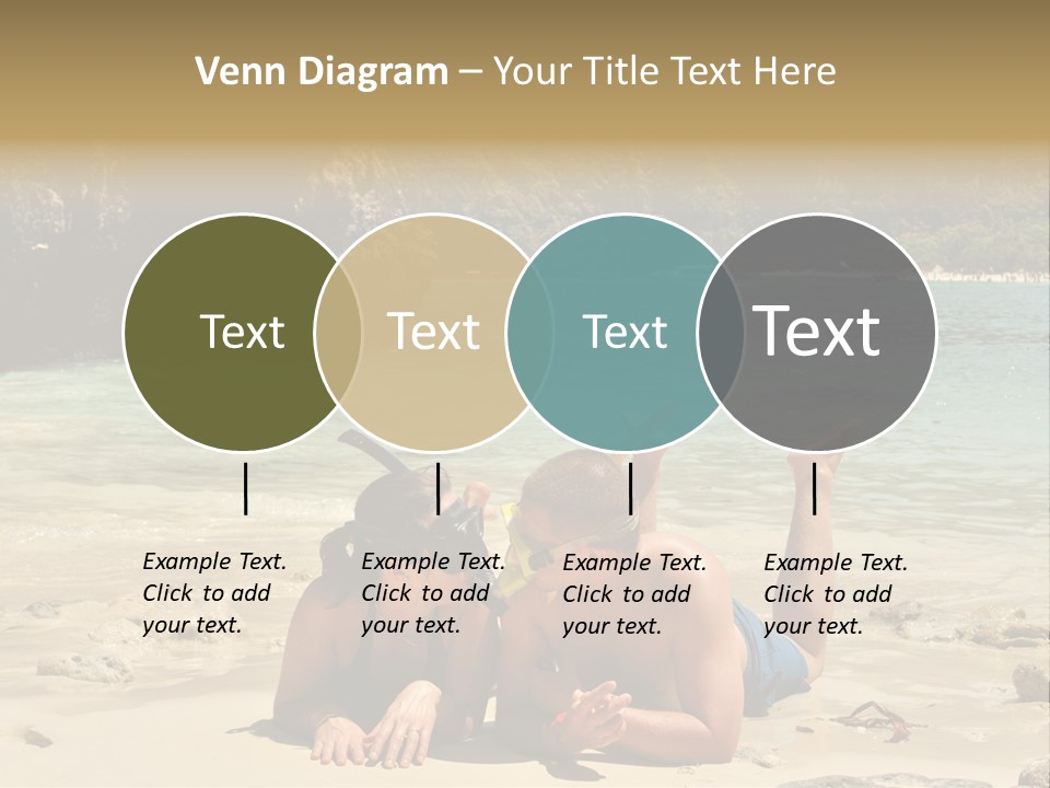 A Man And A Woman Laying On The Beach PowerPoint Template