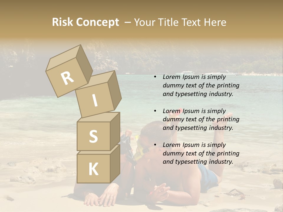 A Man And A Woman Laying On The Beach PowerPoint Template