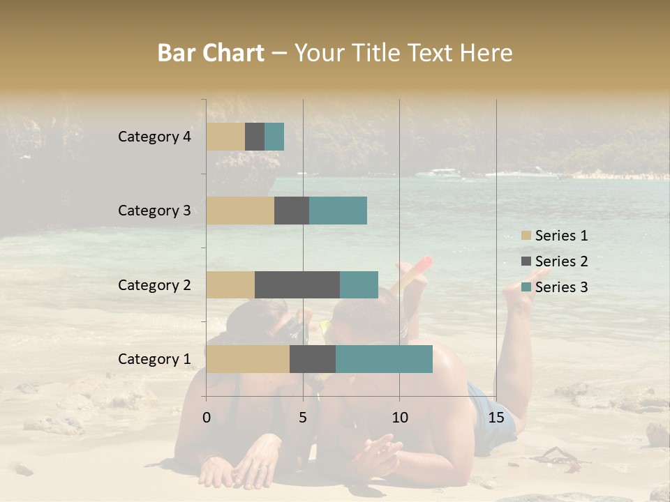 A Man And A Woman Laying On The Beach PowerPoint Template