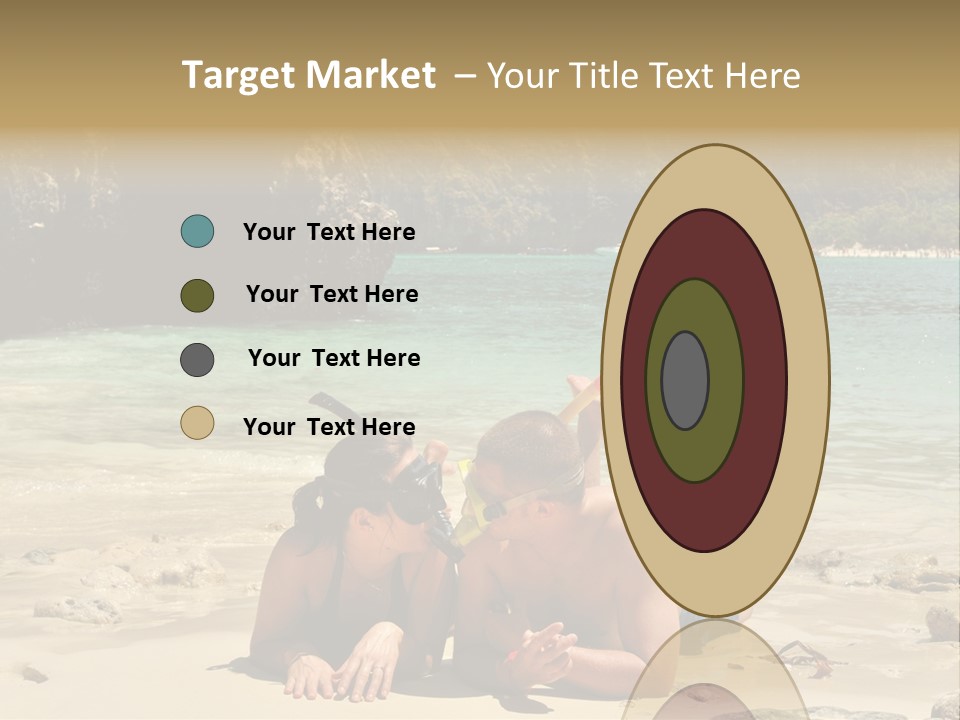 A Man And A Woman Laying On The Beach PowerPoint Template