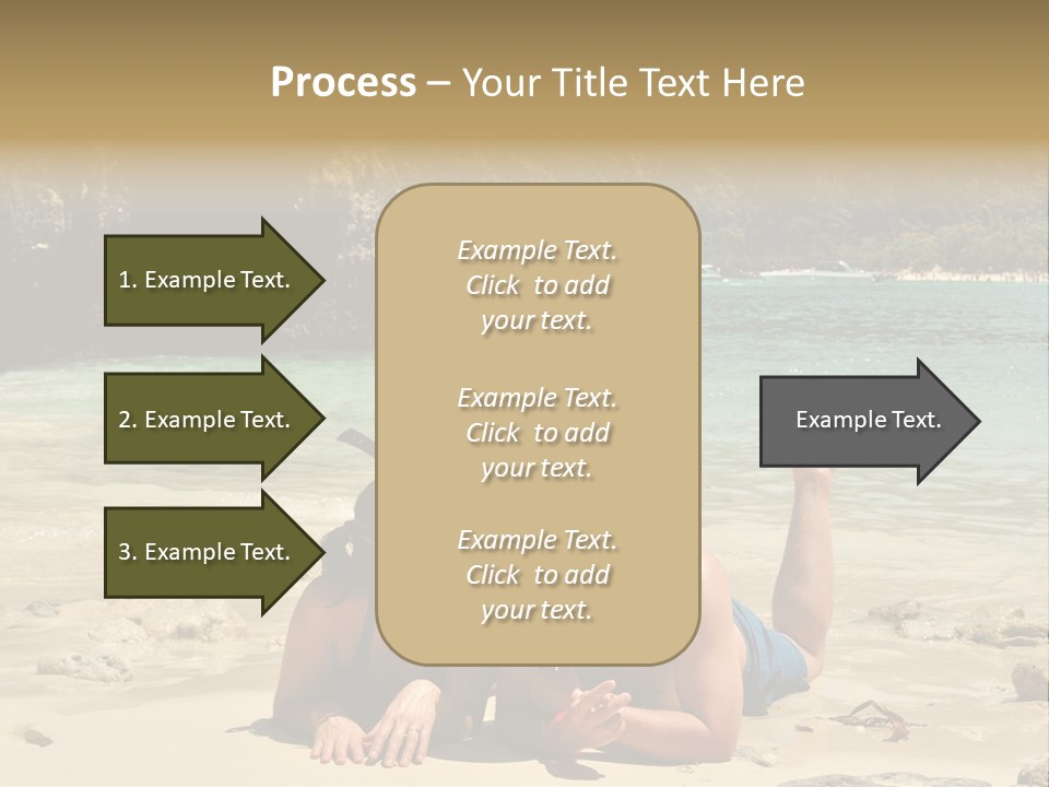 A Man And A Woman Laying On The Beach PowerPoint Template