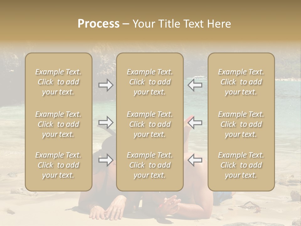 A Man And A Woman Laying On The Beach PowerPoint Template