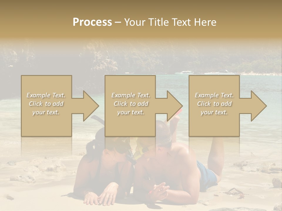 A Man And A Woman Laying On The Beach PowerPoint Template