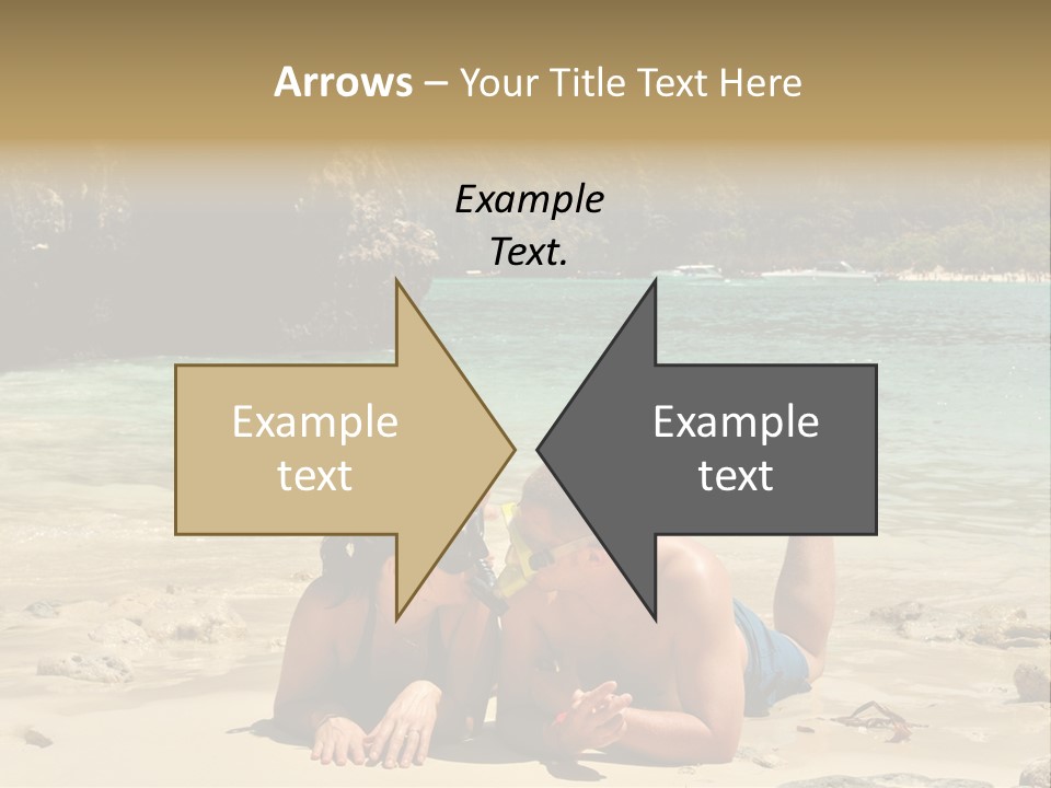 A Man And A Woman Laying On The Beach PowerPoint Template