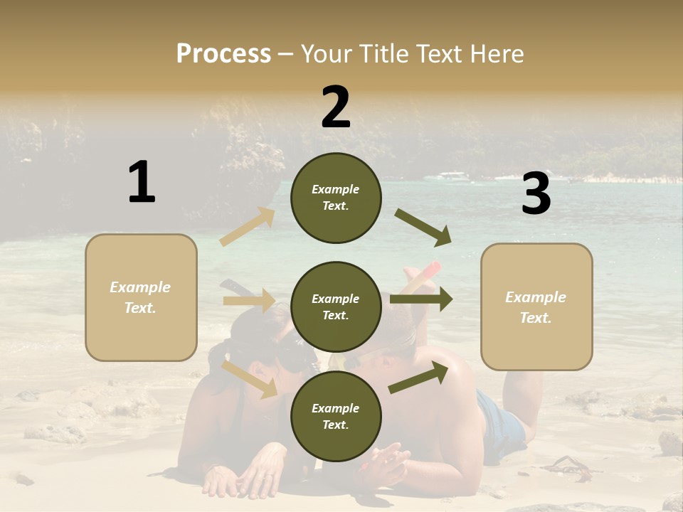 A Man And A Woman Laying On The Beach PowerPoint Template