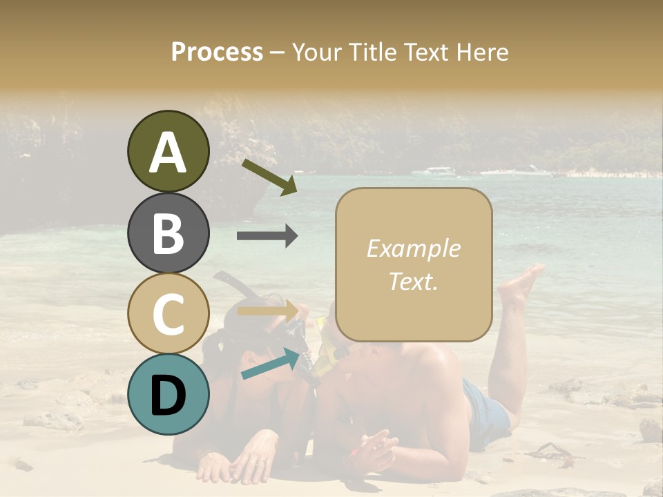 A Man And A Woman Laying On The Beach PowerPoint Template