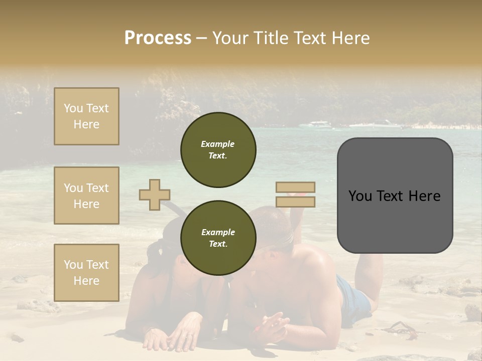 A Man And A Woman Laying On The Beach PowerPoint Template