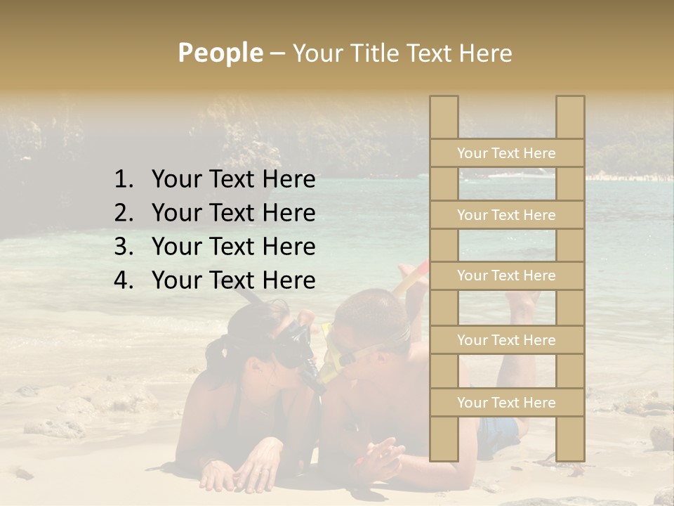 A Man And A Woman Laying On The Beach PowerPoint Template