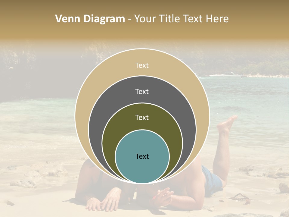 A Man And A Woman Laying On The Beach PowerPoint Template