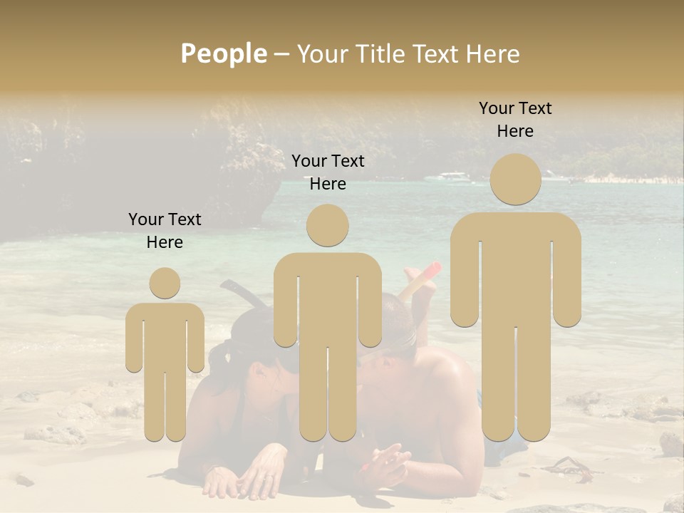 A Man And A Woman Laying On The Beach PowerPoint Template
