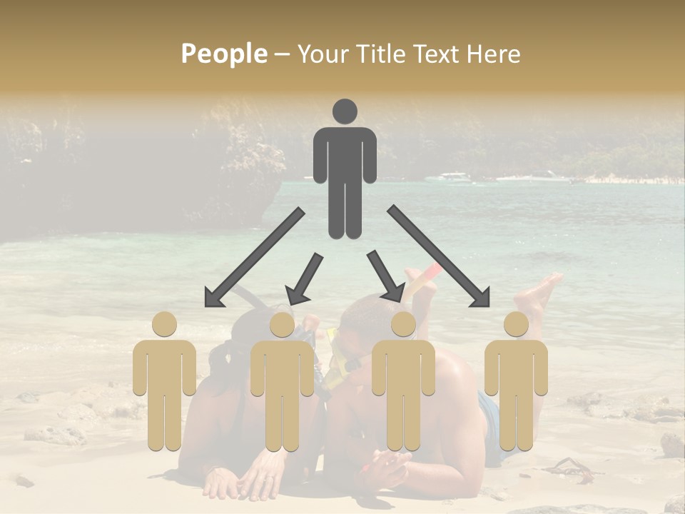 A Man And A Woman Laying On The Beach PowerPoint Template