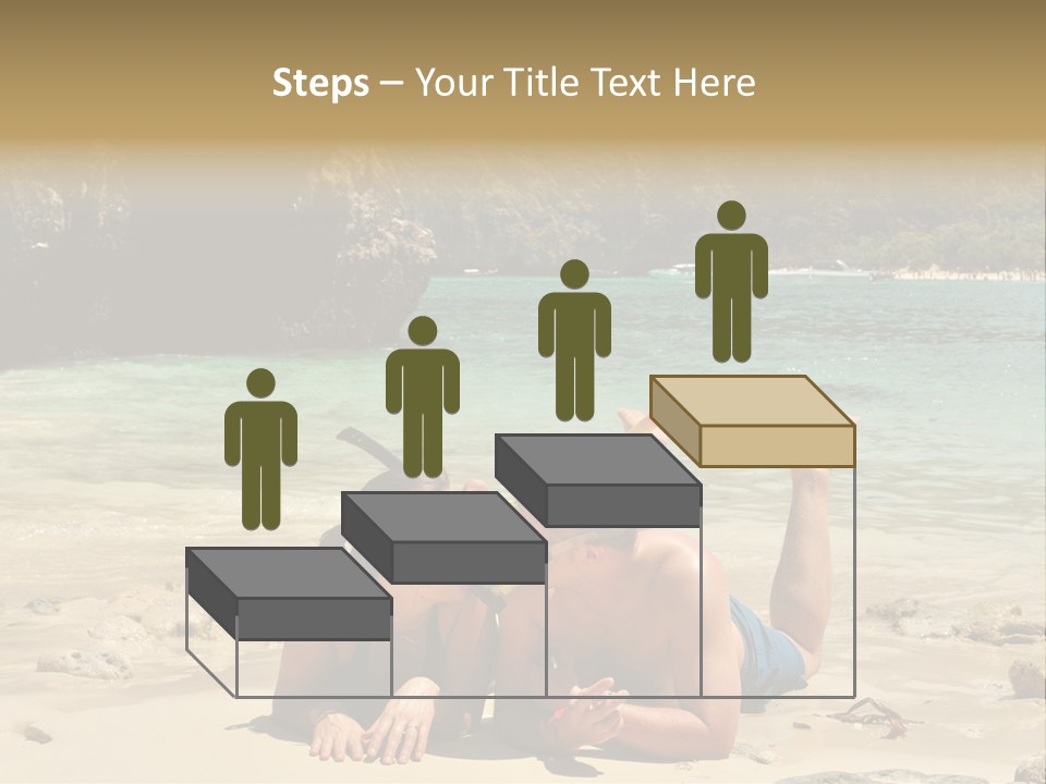 A Man And A Woman Laying On The Beach PowerPoint Template