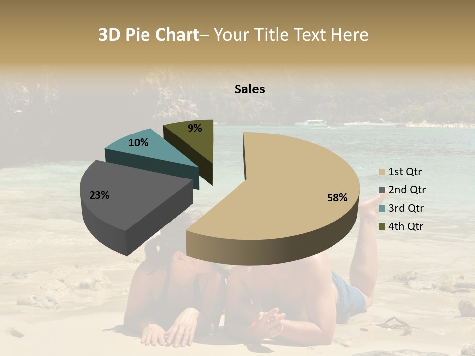 A Man And A Woman Laying On The Beach PowerPoint Template