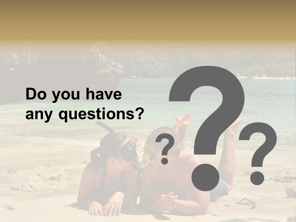 A Man And A Woman Laying On The Beach PowerPoint Template