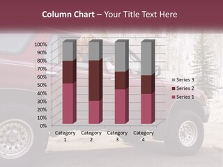 A Woman Sitting In A Red Truck With Her Dog PowerPoint Template