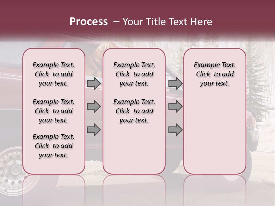 A Woman Sitting In A Red Truck With Her Dog PowerPoint Template