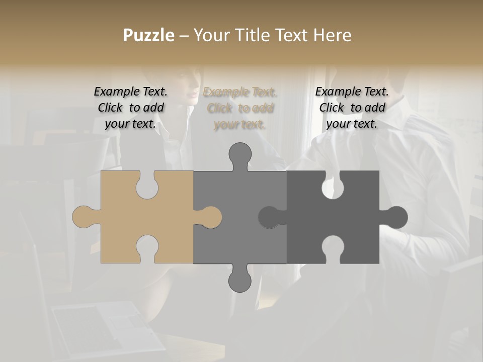 A Man And A Woman Sitting At A Table With A Cup Of Coffee PowerPoint Template