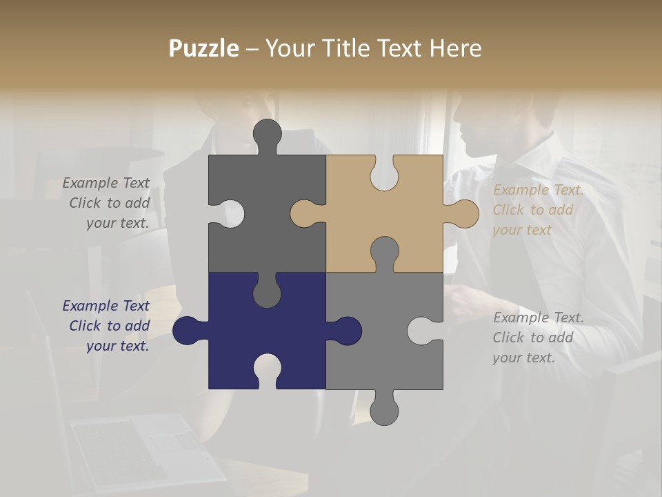 A Man And A Woman Sitting At A Table With A Cup Of Coffee PowerPoint Template