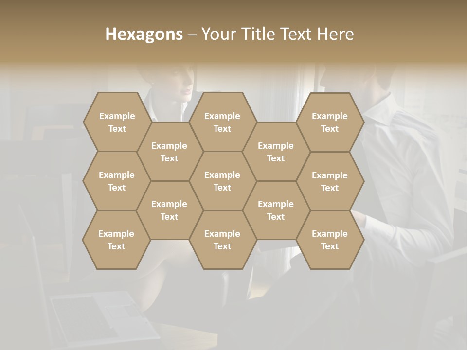 A Man And A Woman Sitting At A Table With A Cup Of Coffee PowerPoint Template