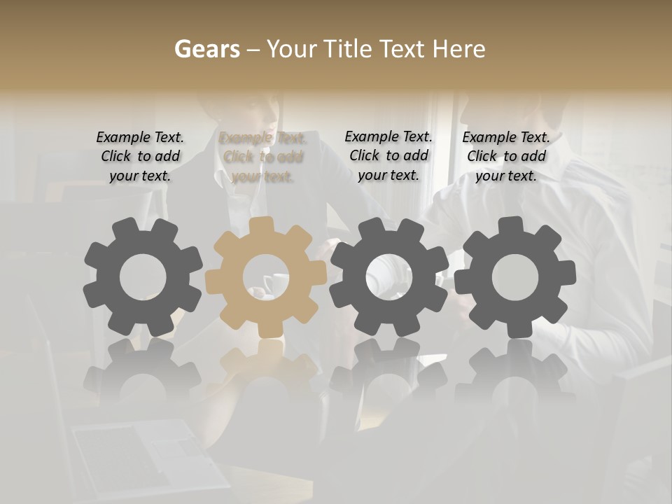 A Man And A Woman Sitting At A Table With A Cup Of Coffee PowerPoint Template