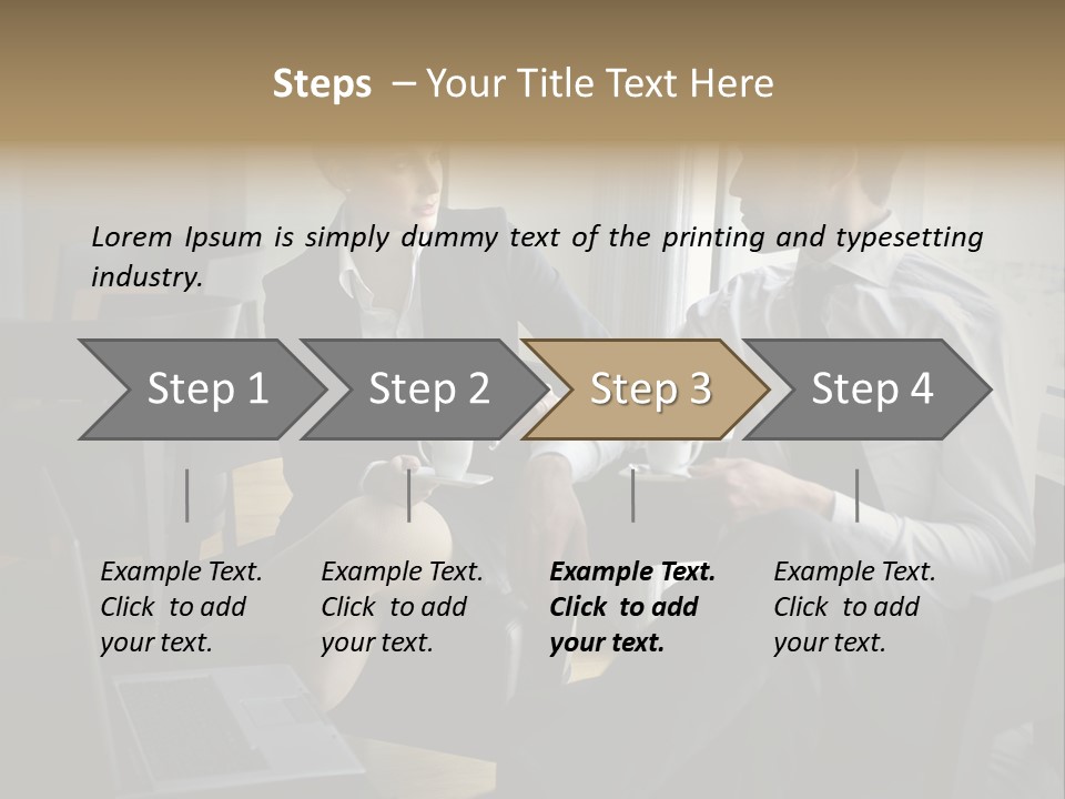 A Man And A Woman Sitting At A Table With A Cup Of Coffee PowerPoint Template
