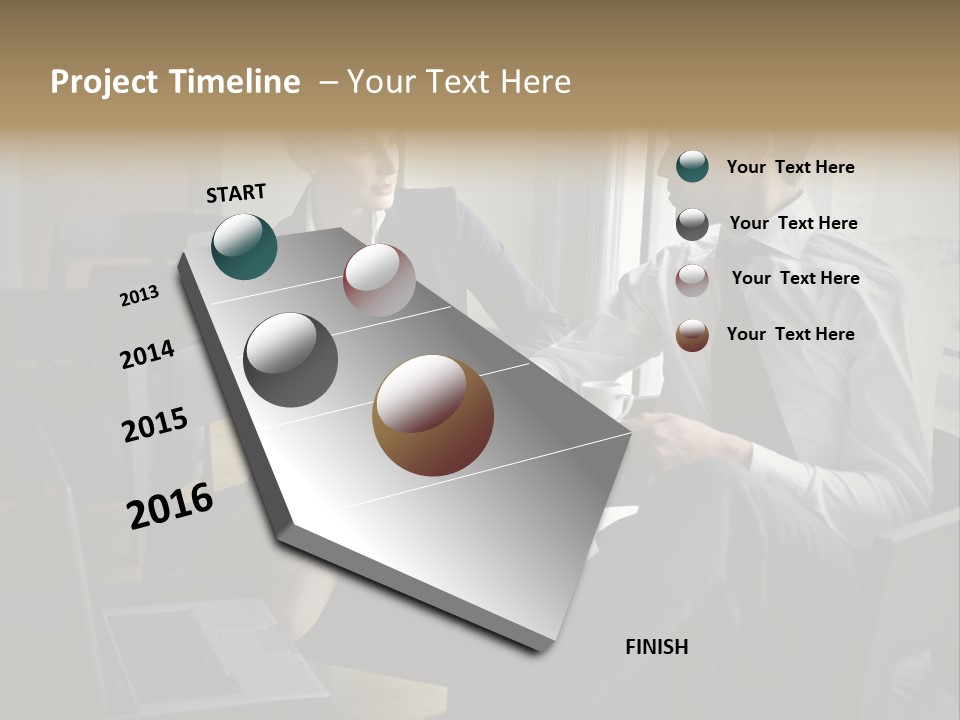 A Man And A Woman Sitting At A Table With A Cup Of Coffee PowerPoint Template