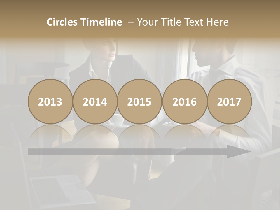 A Man And A Woman Sitting At A Table With A Cup Of Coffee PowerPoint Template