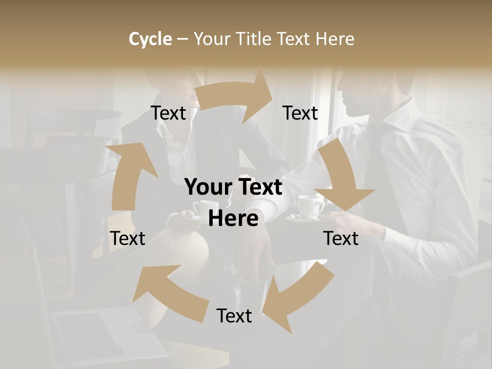 A Man And A Woman Sitting At A Table With A Cup Of Coffee PowerPoint Template