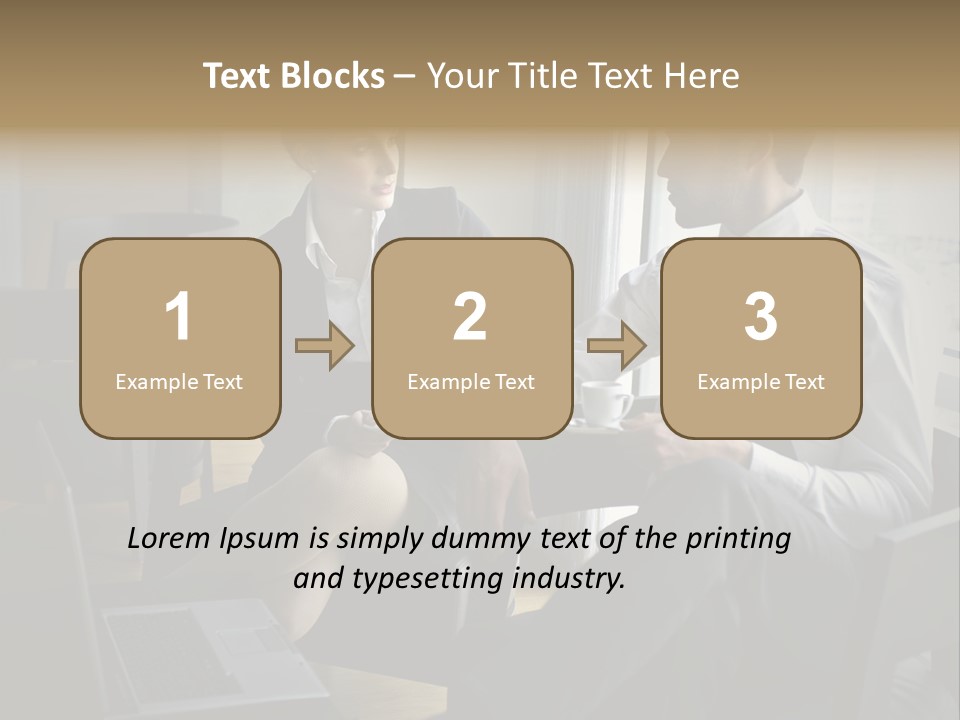 A Man And A Woman Sitting At A Table With A Cup Of Coffee PowerPoint Template