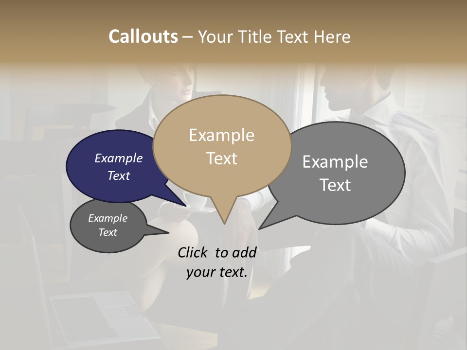 A Man And A Woman Sitting At A Table With A Cup Of Coffee PowerPoint Template