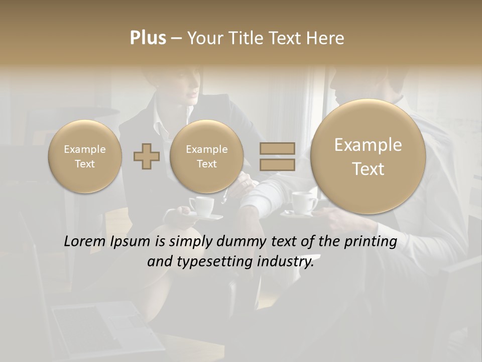 A Man And A Woman Sitting At A Table With A Cup Of Coffee PowerPoint Template