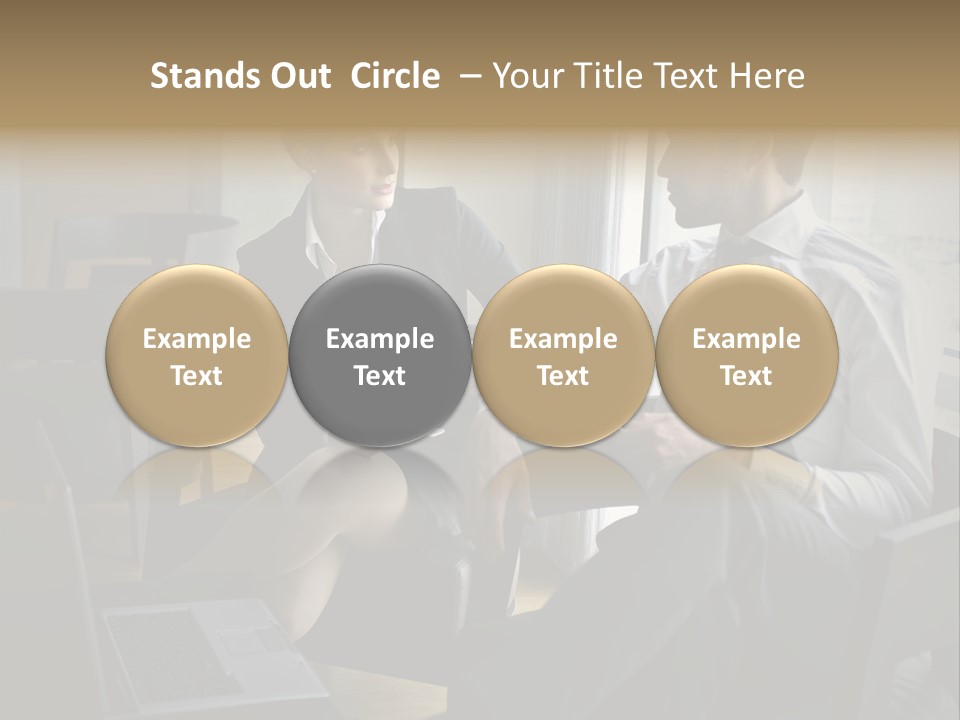 A Man And A Woman Sitting At A Table With A Cup Of Coffee PowerPoint Template