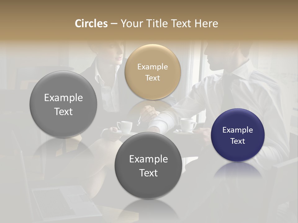 A Man And A Woman Sitting At A Table With A Cup Of Coffee PowerPoint Template