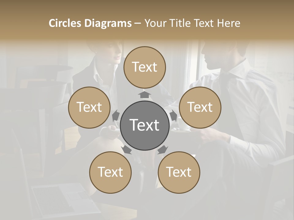 A Man And A Woman Sitting At A Table With A Cup Of Coffee PowerPoint Template