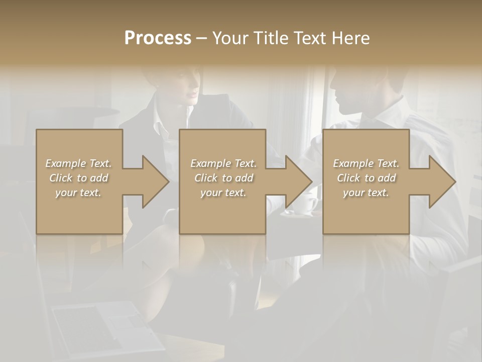 A Man And A Woman Sitting At A Table With A Cup Of Coffee PowerPoint Template