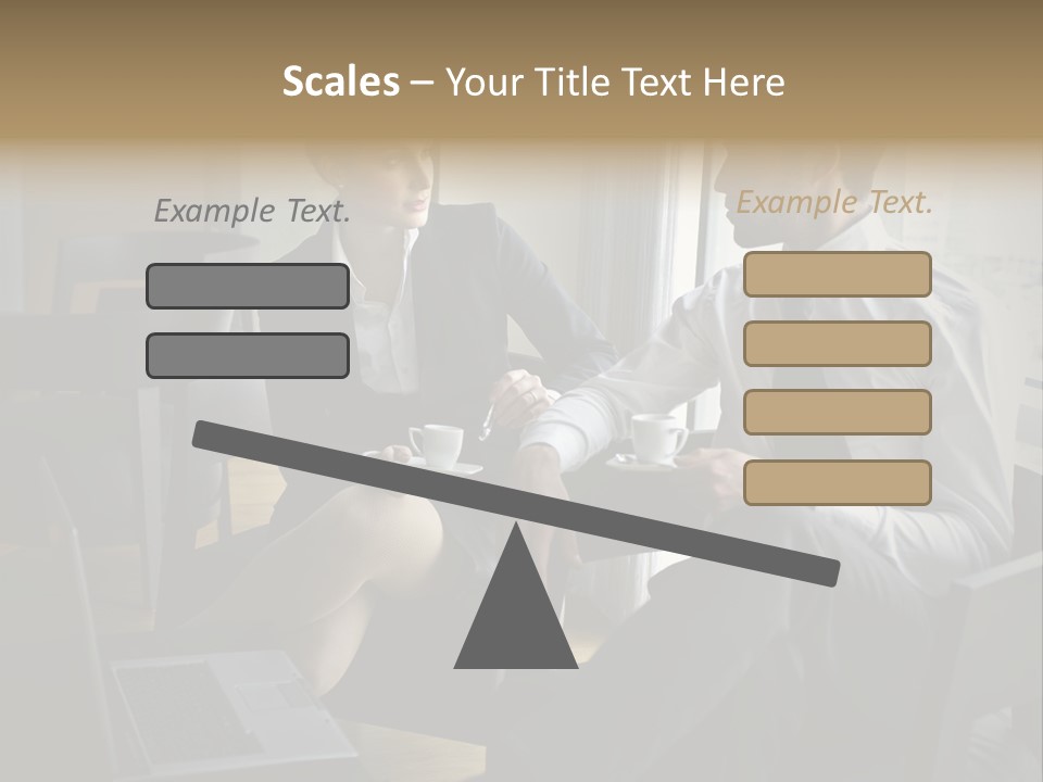 A Man And A Woman Sitting At A Table With A Cup Of Coffee PowerPoint Template