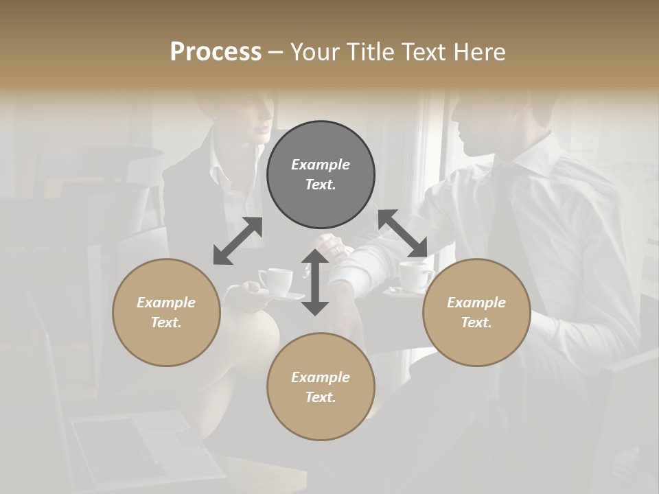 A Man And A Woman Sitting At A Table With A Cup Of Coffee PowerPoint Template