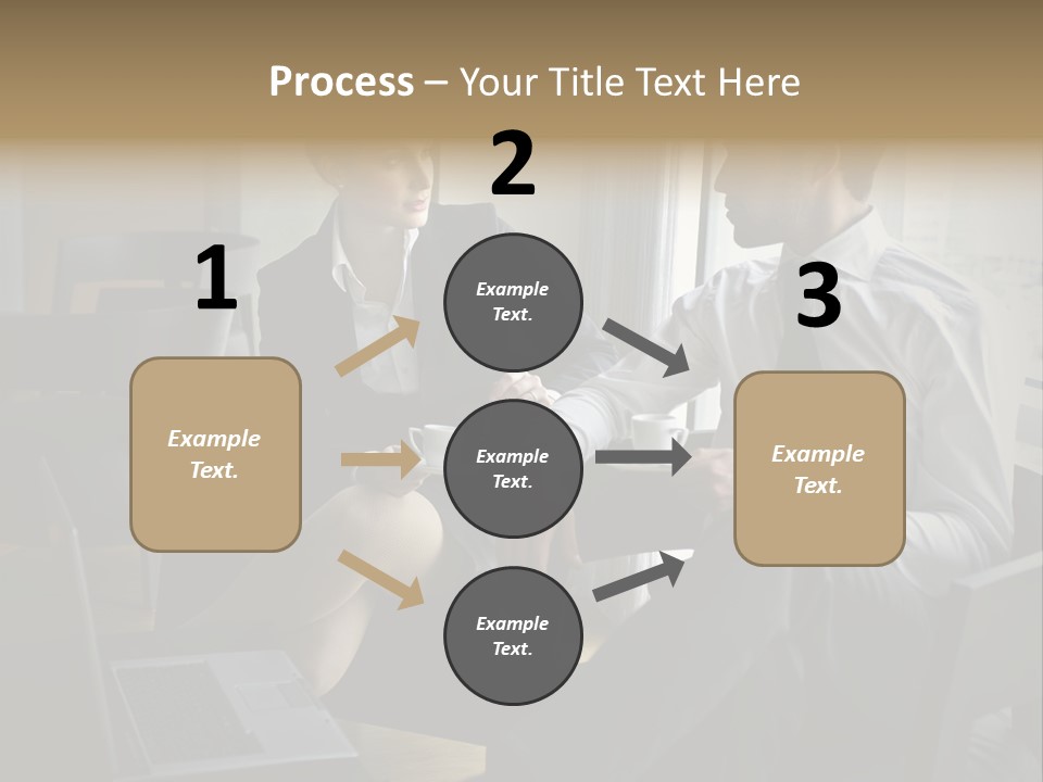 A Man And A Woman Sitting At A Table With A Cup Of Coffee PowerPoint Template